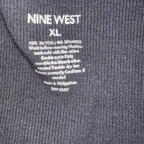 Women's Nine West Ribbed Ruffle
Sleeve Tank Top-Black - Picture 6 of 6